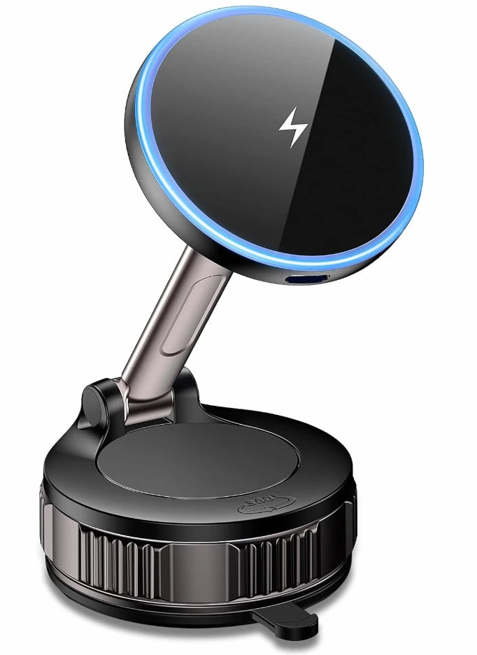 Car Mount Charger [15W Fast Wireless Charging, 120+ LB Strongest Suction]