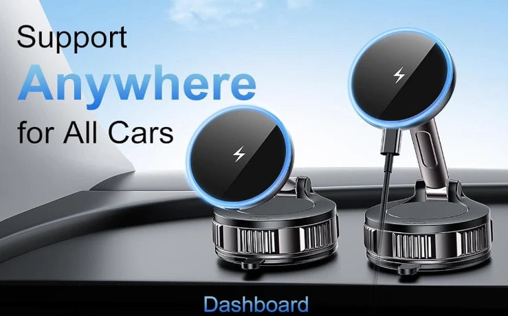 Car Mount Charger [15W Fast Wireless Charging, 120+ LB Strongest Suction]